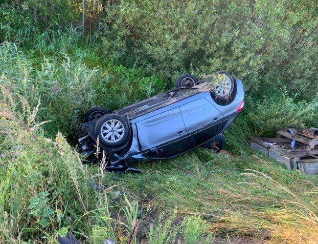 Под Смоленском водитель иномарки потерял управление и вылетел в кювет
