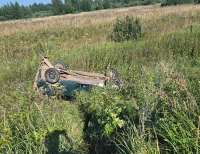 Автомобиль вылетел в кювет в Смоленской области